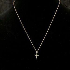Rose gold tone necklace with cross